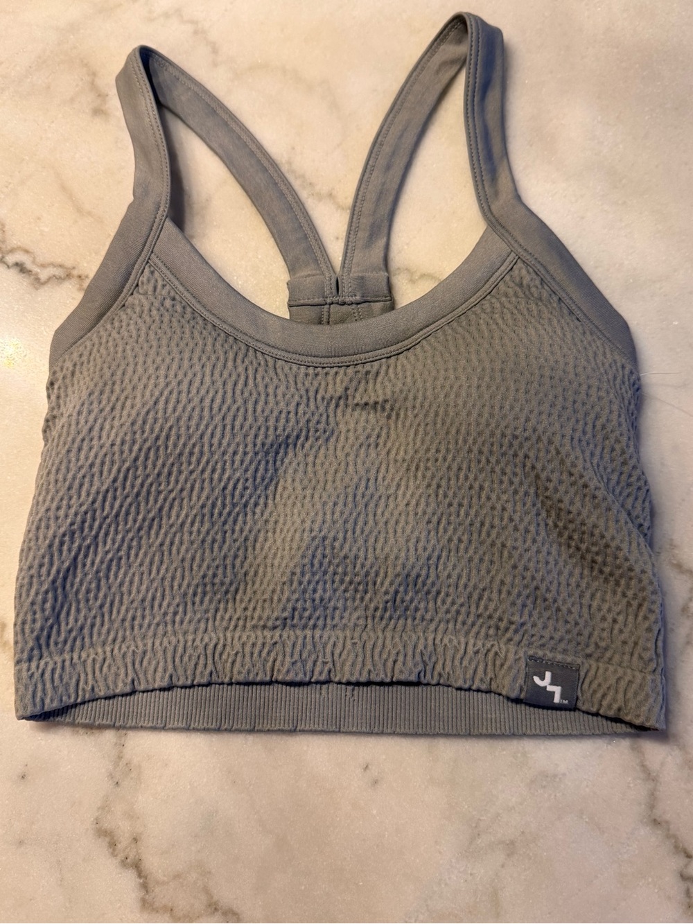 . JoyLab Gray Seamless Ribbed Sports Bra Crop Top XXS